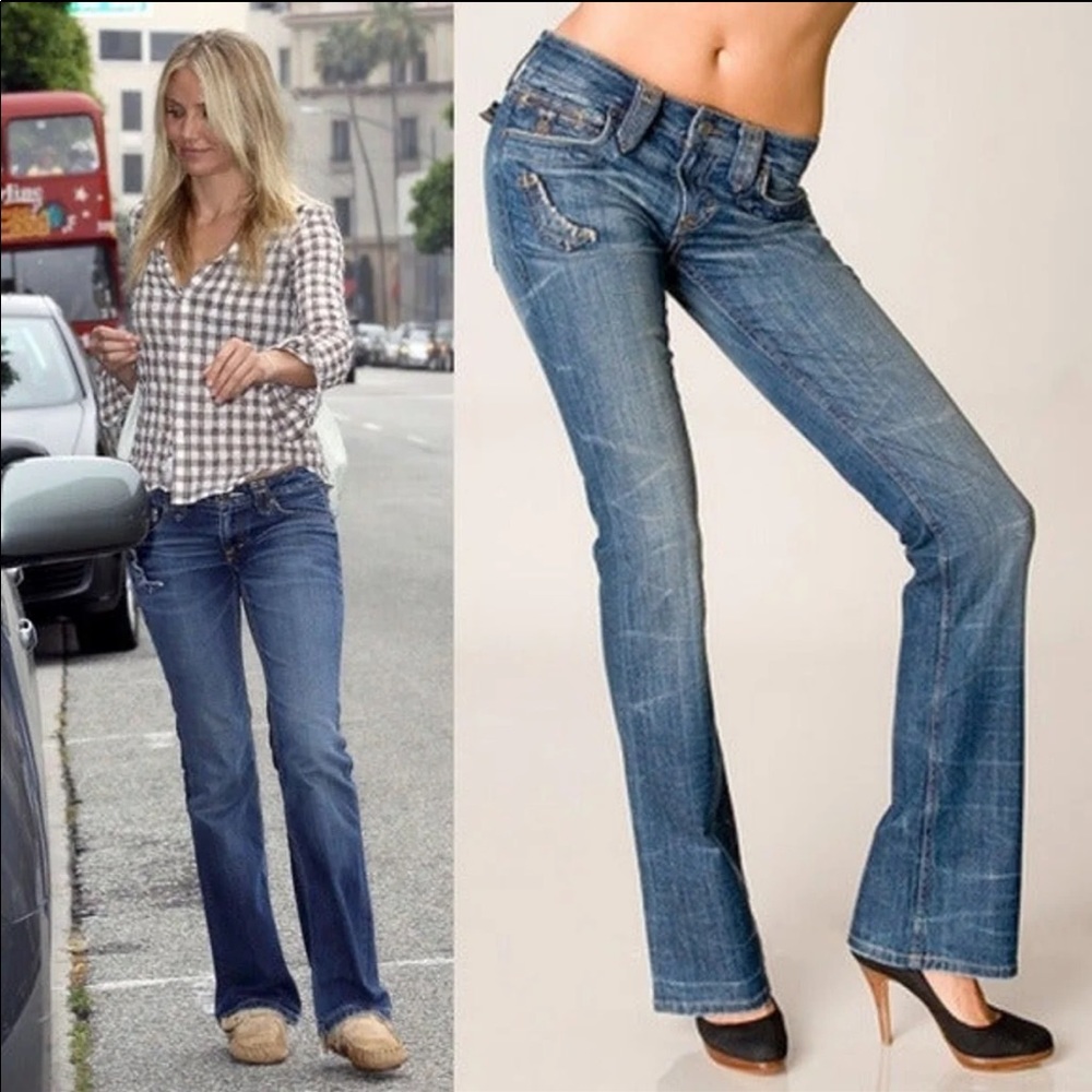 TAVERNITI SO LA Blue ripped Flare Jeans 24